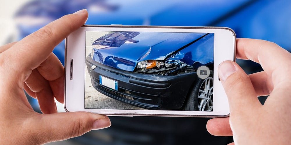 car accident cellphone photo